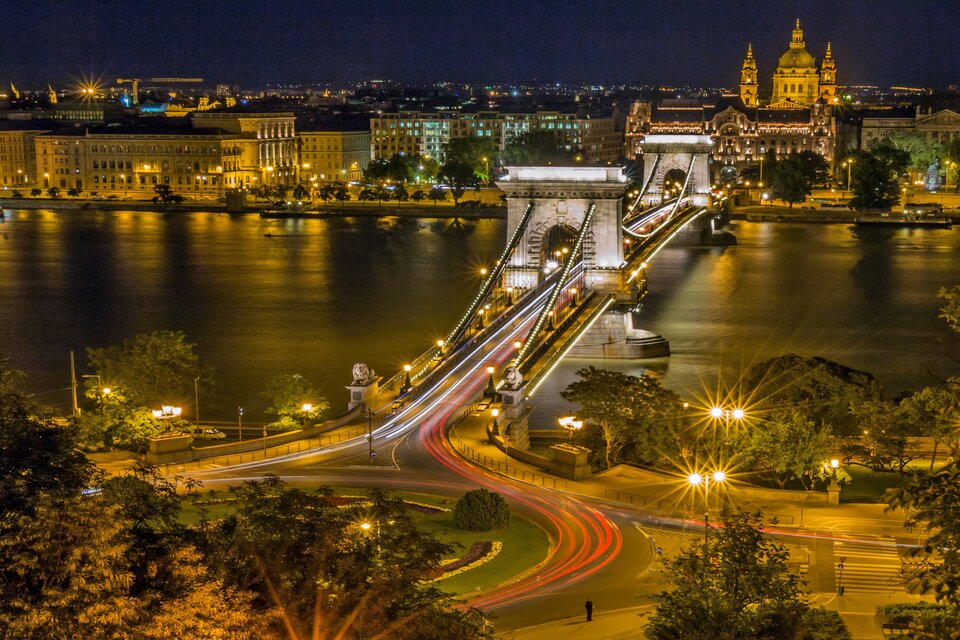 Chain Bridge on Danube river